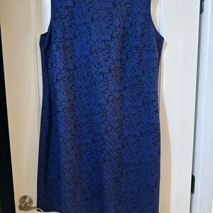 Sz 20 - Ashley Stewart Royal Blue Swirl Midi Dress